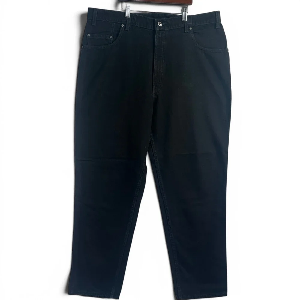 Levi Strauss Signature Jeans Men 40x32 Black 545 Loose Fit J Curve Design NWT